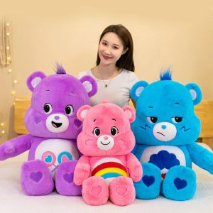 Kawaii Rainbow Bear Plush Toy - Colorful Anime Stuffed Doll for Room Decor