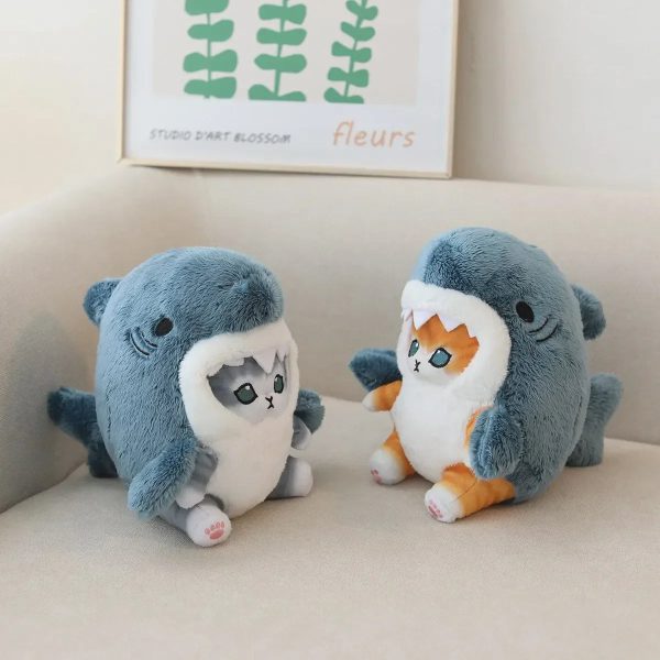 Kawaii Shark Cat Plush - Adorable Soft Stuffed Animal for Kids & Home Decor