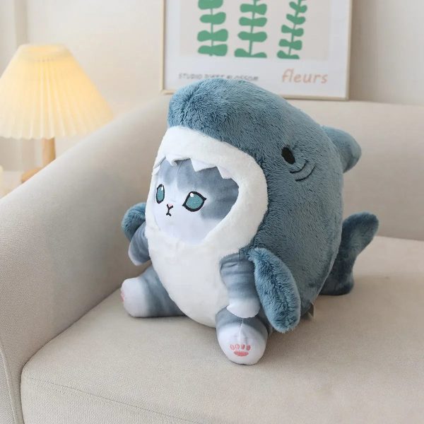 Kawaii Shark Cat Plush - Adorable Soft Stuffed Animal for Kids & Home Decor