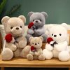 Kawaii Teddy Bear with Roses Plush Romantic Gift