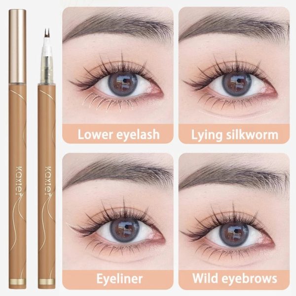 Kaxier Double Tip Waterproof Liquid Eyeliner For Eye Makeup Slim Dual-Ended Cattle Fur Pencil Pen For Lower Lashes Kaxier Double Tip Waterproof Liquid Eyeliner For Eye Makeup Slim Dual-Ended Cattle Fur Pencil Pen For Lower Lashes