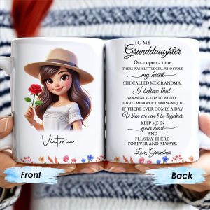 Keep Me In Your Heart Forever And Always Rose Girl Mug - Personalized Custom Coffee Mug - GDT185_MG