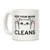 Keep Your Beans Cleans Cat Coffee Mug Keep Your Beans Cleans Cat Coffee Mug