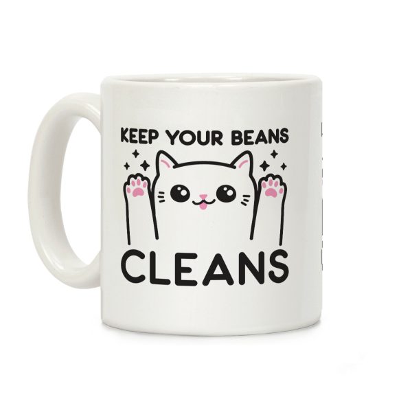 Keep Your Beans Cleans Cat Coffee Mug Keep Your Beans Cleans Cat Coffee Mug