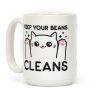 Keep Your Beans Cleans Cat Coffee Mug Keep Your Beans Cleans Cat Coffee Mug