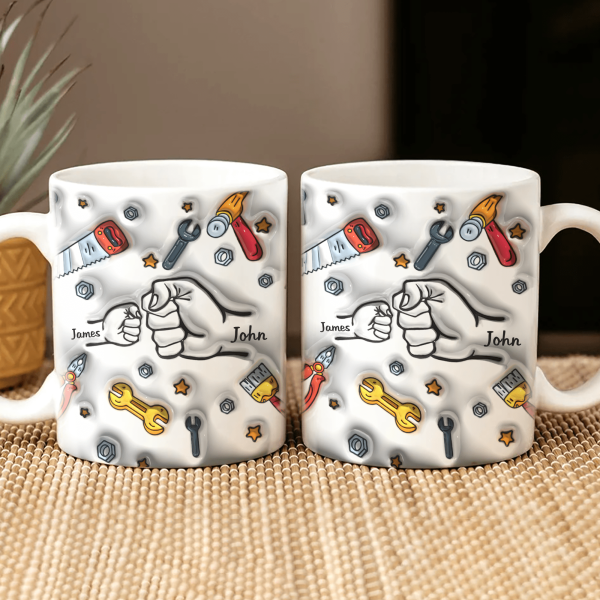 Kid And Father Fist Bump 3D Mug Personalized Gift TH10 890929 Kid And Father Fist Bump 3D Mug Personalized Gift TH10 890929