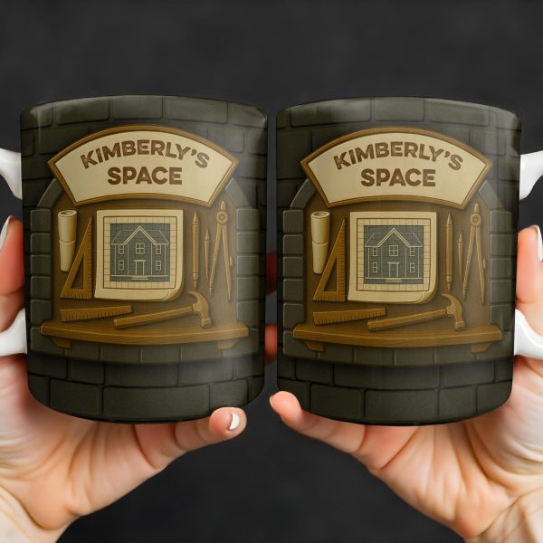 Kimberly's Space, House and Tools - Personalized Custom Coffee Mug - OFW005_MG Kimberly's Space, House and Tools - Personalized Custom Coffee Mug - OFW005_MG