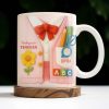 Kindergarten Teacher, Flower, Pencil, Scissors, Shirt with Tie - Personalized Custom Coffee Mug - TEACH004_MG Kindergarten Teacher, Flower, Pencil, Scissors, Shirt with Tie - Personalized Custom Coffee Mug - TEACH004_MG