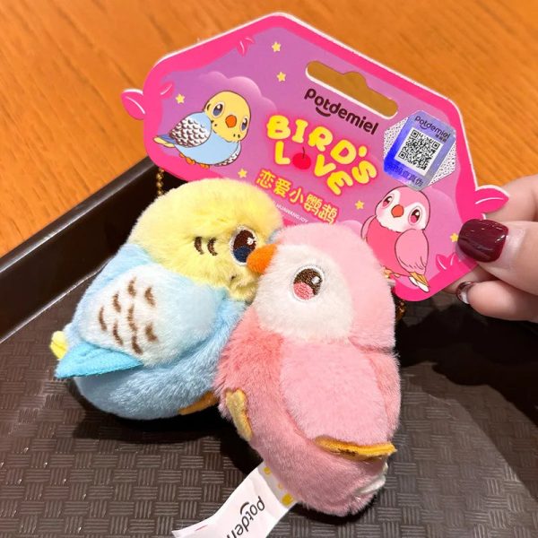 Kissing Couple Bird Plush Keychain Romantic Gift for Couples Kissing Couple Bird Plush Keychain Romantic Gift for Couples