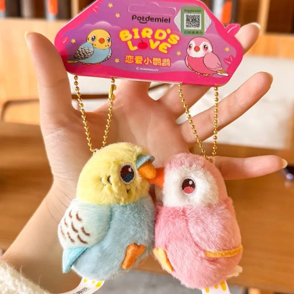 Kissing Couple Bird Plush Keychain Romantic Gift for Couples Kissing Couple Bird Plush Keychain Romantic Gift for Couples