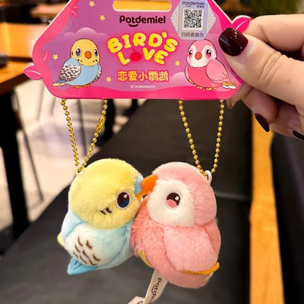 Kissing Couple Bird Plush Keychain Romantic Gift for Couples Kissing Couple Bird Plush Keychain Romantic Gift for Couples