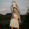 Knit Crop Top And Pleated Skirt Set Knit Crop Top And Pleated Skirt Set
