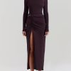 Knit Long Sleeve High Split Open Back Maxi Dress Knit Long Sleeve High Split Open Back Maxi Dress