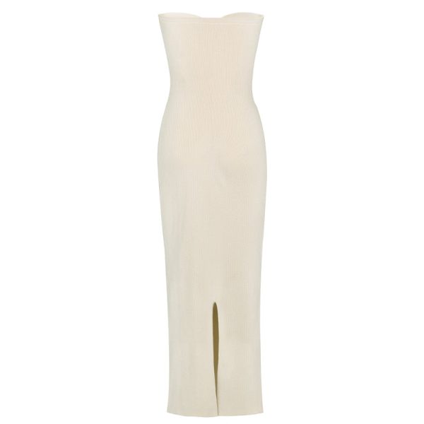 Knit Twisted Tube Midi Dress