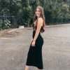 Knit Twisted Tube Midi Dress