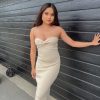 Knit Twisted Tube Midi Dress