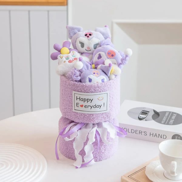 Kuromi Plush Flower Bouquet Kawaii Stuffed Doll