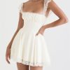 Lace Cap Sleeves Empire Waist Mini Dress Lace Cap Sleeves Empire Waist Mini Dress