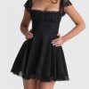 Lace Cap Sleeves Empire Waist Mini Dress Lace Cap Sleeves Empire Waist Mini Dress