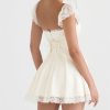 Lace Cap Sleeves Empire Waist Mini Dress Lace Cap Sleeves Empire Waist Mini Dress