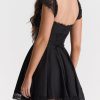 Lace Cap Sleeves Empire Waist Mini Dress Lace Cap Sleeves Empire Waist Mini Dress