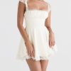 Lace Cap Sleeves Empire Waist Mini Dress Lace Cap Sleeves Empire Waist Mini Dress