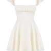 Lace Cap Sleeves Empire Waist Mini Dress Lace Cap Sleeves Empire Waist Mini Dress