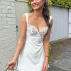 Lace Cupped Satin Mini Dress Lace Cupped Satin Mini Dress