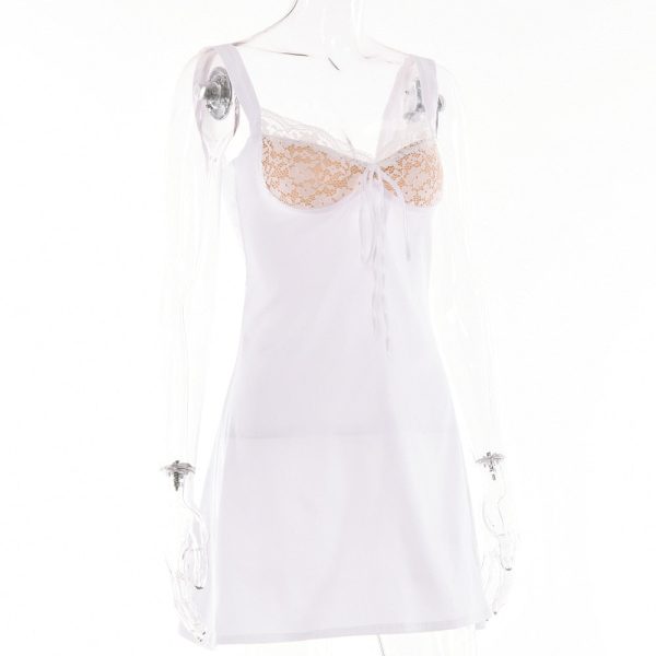Lace Cupped Satin Mini Dress Lace Cupped Satin Mini Dress
