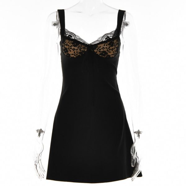 Lace Cupped Satin Mini Dress Lace Cupped Satin Mini Dress
