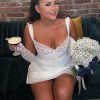 Lace Cupped Satin Mini Dress Lace Cupped Satin Mini Dress