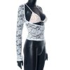 Lace Sheer Long Sleeve Cut Out Bralette Top Lace Sheer Long Sleeve Cut Out Bralette Top