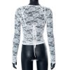Lace Sheer Long Sleeve Cut Out Bralette Top Lace Sheer Long Sleeve Cut Out Bralette Top