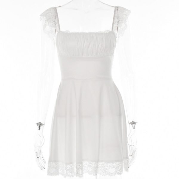Lace Strap Sleeveless Loose Mini Dresses Lace Strap Sleeveless Loose Mini Dresses