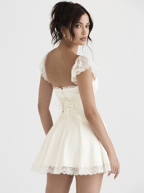 Lace Strap Sleeveless Loose Mini Dresses Lace Strap Sleeveless Loose Mini Dresses