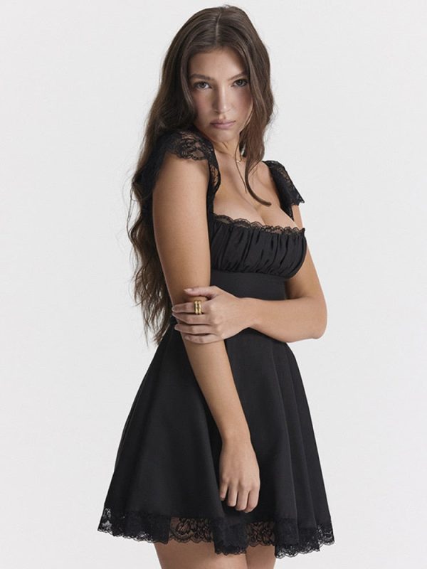 Lace Strap Sleeveless Loose Mini Dresses Lace Strap Sleeveless Loose Mini Dresses