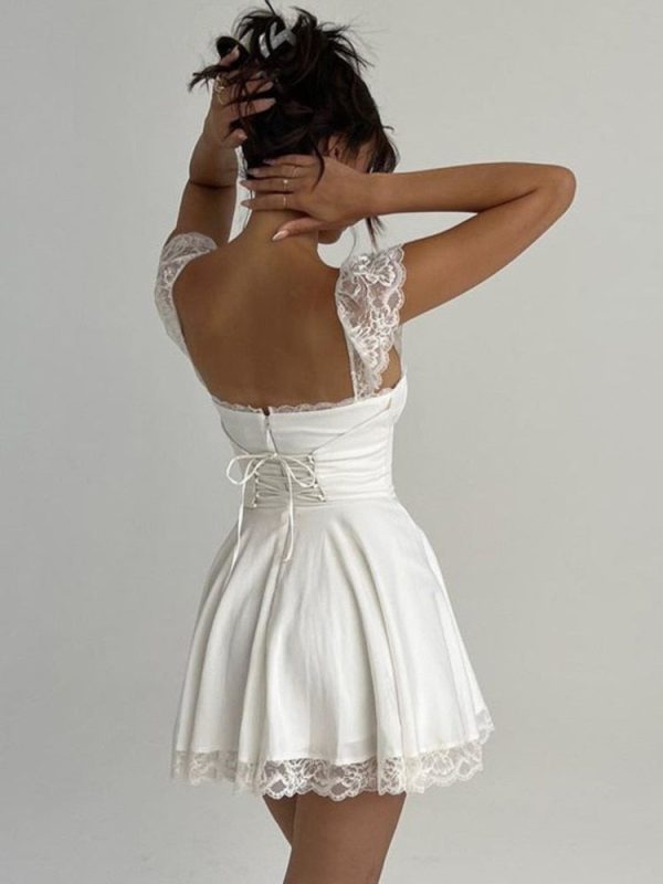 Lace Strap Sleeveless Loose Mini Dresses Lace Strap Sleeveless Loose Mini Dresses