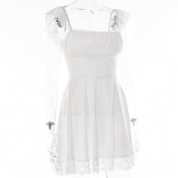 Lace Strap Sleeveless Loose Mini Dresses Lace Strap Sleeveless Loose Mini Dresses