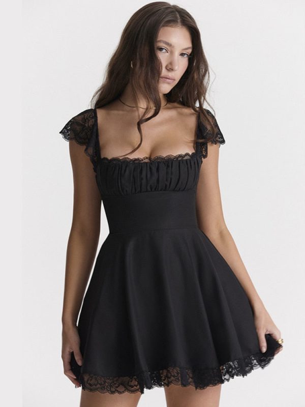 Lace Strap Sleeveless Loose Mini Dresses Lace Strap Sleeveless Loose Mini Dresses