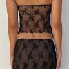 Lace Strapless Tie-Up Top and Mini Skirt Set