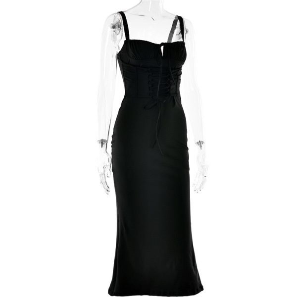 Lace Up Corset Sleeveless Midi Dresses Lace Up Corset Sleeveless Midi Dresses