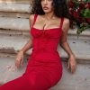 Lace Up Corset Sleeveless Midi Dresses Lace Up Corset Sleeveless Midi Dresses