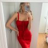 Lace Up Corset Sleeveless Midi Dresses Lace Up Corset Sleeveless Midi Dresses