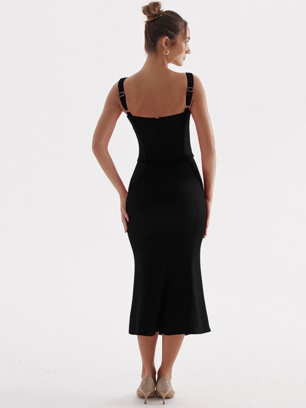 Lace Up Corset Sleeveless Midi Dresses Lace Up Corset Sleeveless Midi Dresses