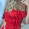 Lace Up Corset Sleeveless Midi Dresses Lace Up Corset Sleeveless Midi Dresses