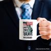 Land of the Free Because of the Brave Personalized Mug, 4th of July Statue of Liberty Gift with Custom Name Land of the Free Because of the Brave Personalized Mug, 4th of July Statue of Liberty Gift with Custom Name