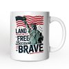 Land of the Free Because of the Brave Personalized Mug, 4th of July Statue of Liberty Gift with Custom Name Land of the Free Because of the Brave Personalized Mug, 4th of July Statue of Liberty Gift with Custom Name