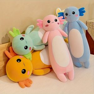 Large Pink Axolotl Plush Toy Soft Stuffed Salamander Pillow for Kids