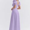 Lavender Square Neckline Puff Sleeves Maxi Dress Lavender Square Neckline Puff Sleeves Maxi Dress