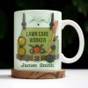 Lawn Care Worker Mug With Lawn Mower, Tools, and Sunglasses - Personalized Custom Coffee Mug - FAM324_MG Lawn Care Worker Mug With Lawn Mower, Tools, and Sunglasses - Personalized Custom Coffee Mug - FAM324_MG